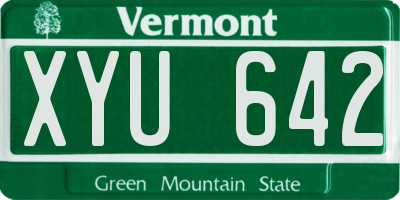 VT license plate XYU642