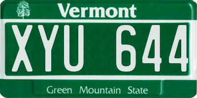 VT license plate XYU644