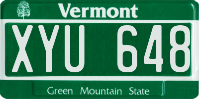 VT license plate XYU648