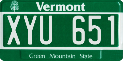VT license plate XYU651
