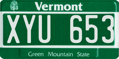 VT license plate XYU653