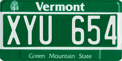 VT license plate XYU654