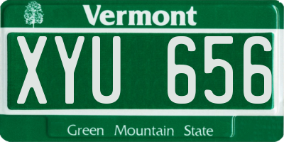VT license plate XYU656