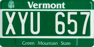 VT license plate XYU657
