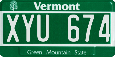 VT license plate XYU674