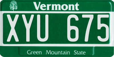 VT license plate XYU675