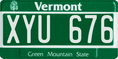 VT license plate XYU676