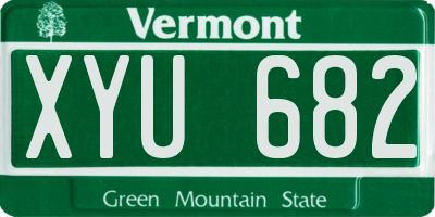 VT license plate XYU682