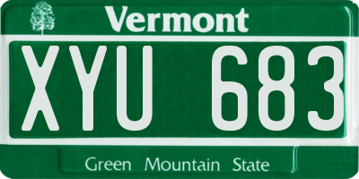 VT license plate XYU683