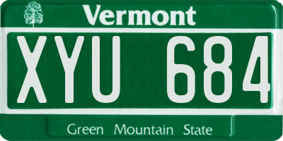 VT license plate XYU684