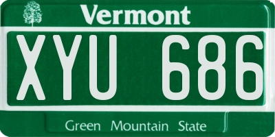 VT license plate XYU686