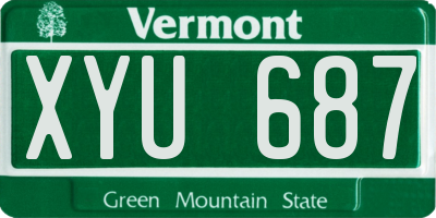 VT license plate XYU687