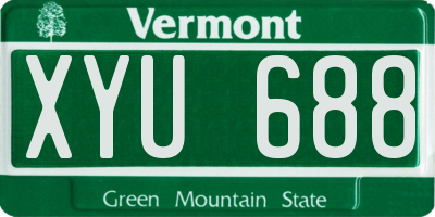 VT license plate XYU688