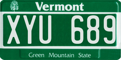VT license plate XYU689