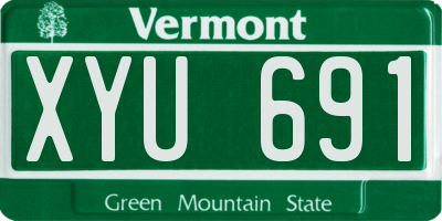 VT license plate XYU691
