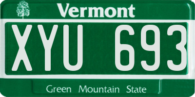 VT license plate XYU693