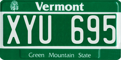 VT license plate XYU695