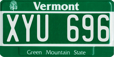 VT license plate XYU696