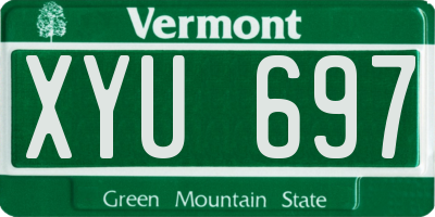 VT license plate XYU697