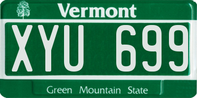 VT license plate XYU699