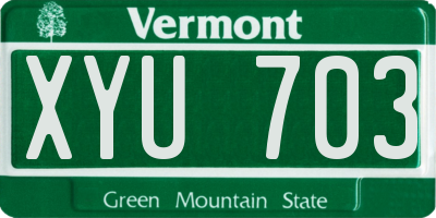VT license plate XYU703