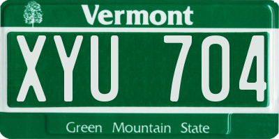 VT license plate XYU704