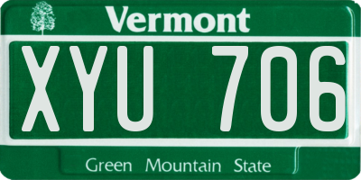 VT license plate XYU706