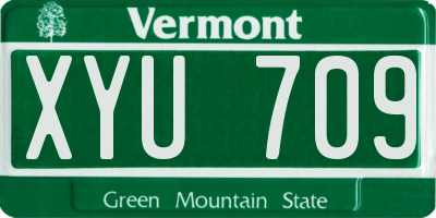 VT license plate XYU709