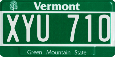 VT license plate XYU710