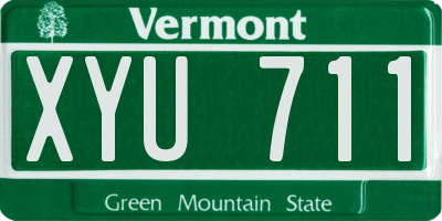 VT license plate XYU711