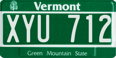 VT license plate XYU712