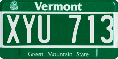 VT license plate XYU713