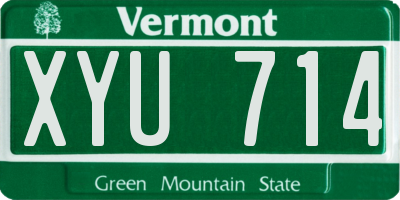 VT license plate XYU714