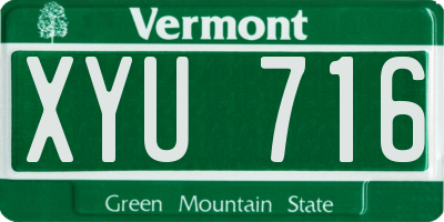 VT license plate XYU716