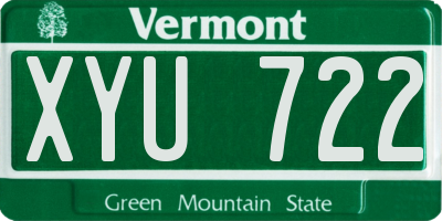 VT license plate XYU722