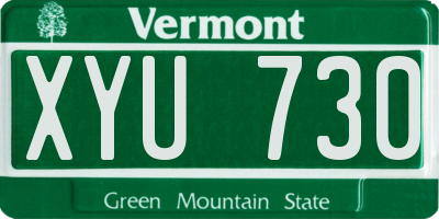 VT license plate XYU730