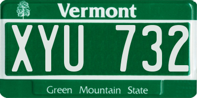 VT license plate XYU732