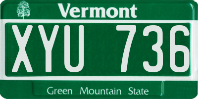 VT license plate XYU736
