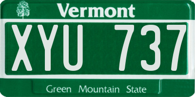 VT license plate XYU737