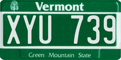 VT license plate XYU739