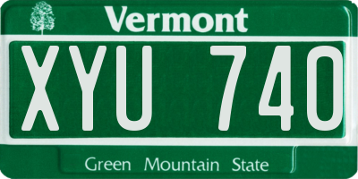 VT license plate XYU740