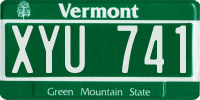 VT license plate XYU741