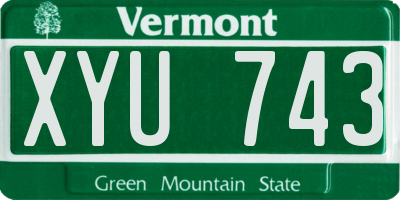VT license plate XYU743