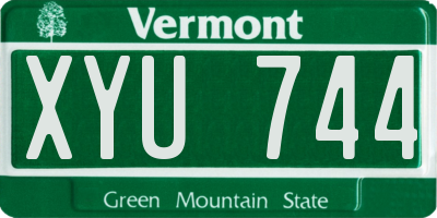 VT license plate XYU744
