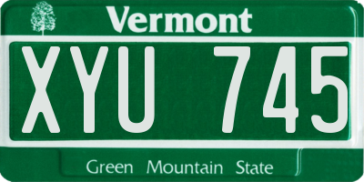 VT license plate XYU745
