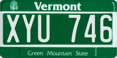 VT license plate XYU746