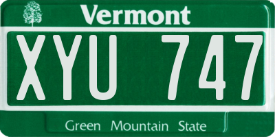 VT license plate XYU747