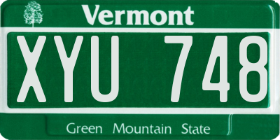 VT license plate XYU748
