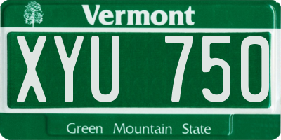 VT license plate XYU750
