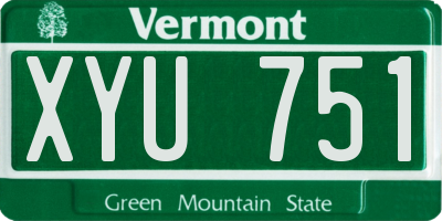 VT license plate XYU751